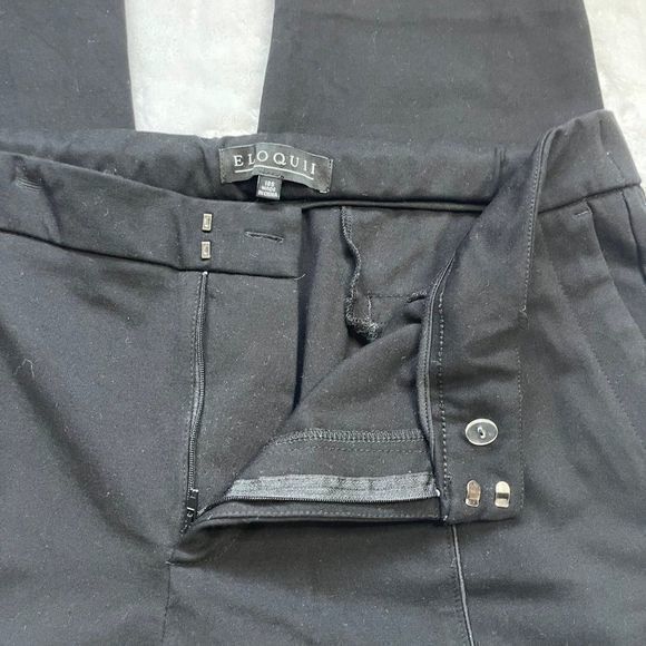 Eloquii Women's Front‎ Stripe Textured Black Skinny Dress Pants Size 18 Short - Picture 6 of 13